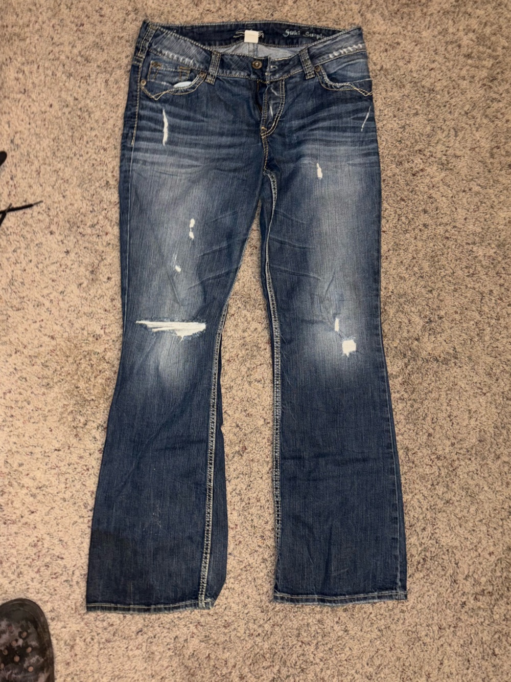 Women's Silver Jeans Co. Suk Surplus Distressed Bootcut Jeans (Size 31/32)
